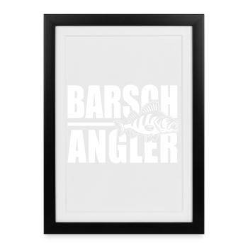 Perch angler Perch hunter Perch fishing Perch perch - Framed poster (27 × 37 cm) - black - Front