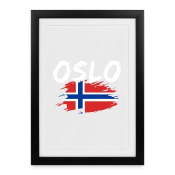Oslo, Norvège - Affiche encadrée (27 × 37 cm) - noir - Devant