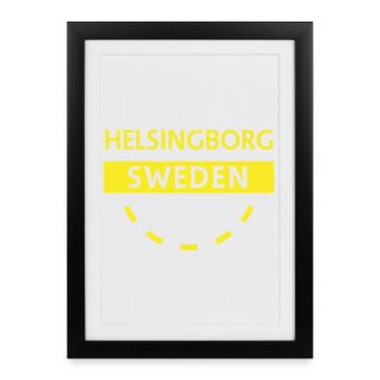 Helsingborg Sweden Patch - Framed poster (27 × 37 cm) - black - Front