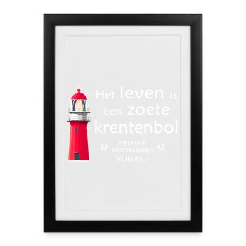 Phare Vlieland Krentenbol Dicton - Affiche encadrée (27 × 37 cm) - noir - Devant