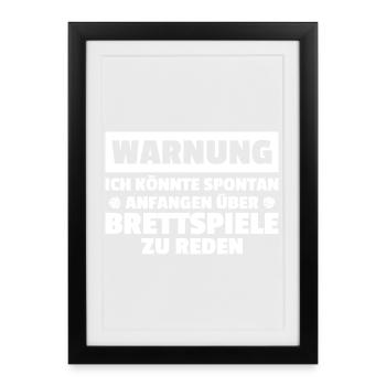 Warning: Board game, board game - Framed poster (27 × 37 cm) - black - Front