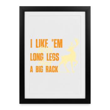 longues jambes grand rack drôle chasse au cerf blague - Affiche encadrée (27 × 37 cm) - noir - Devant