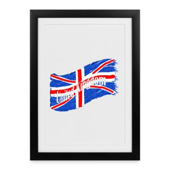 Drapeau de l’Angleterre - Affiche encadrée (27 × 37 cm) - noir - Devant