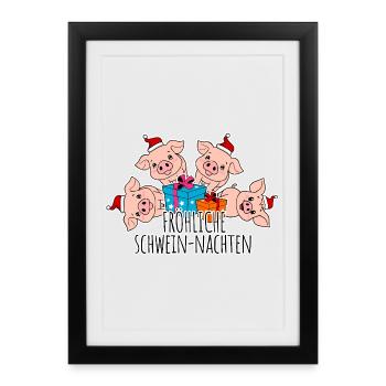 Cadeaux Pig Night pour tous les cochons ! - Affiche encadrée (27 × 37 cm) - noir - Devant