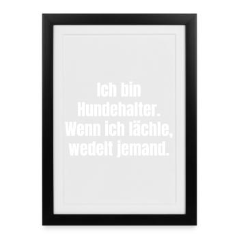 Dog owner smiling tail wagging - Framed poster (27 × 37 cm) - black - Front