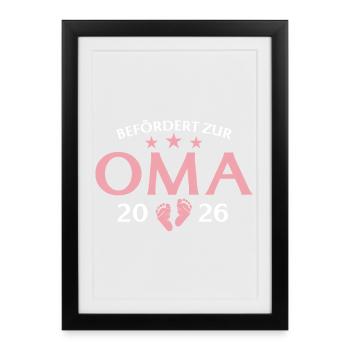 Grand-mère 2026 promue grand-mère - Affiche encadrée (27 × 37 cm) - noir - Devant