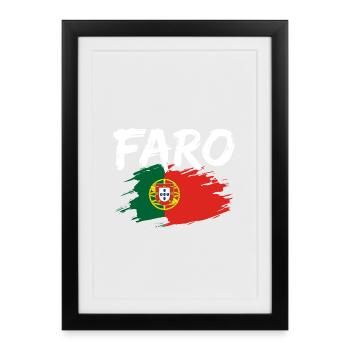 Drapeau du Portugal du Fer - Affiche encadrée (27 × 37 cm) - noir - Devant