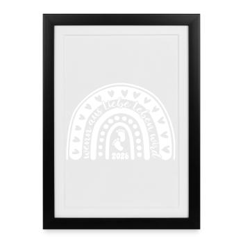 Quand l’amour devient vie - Bébé 2026 - Affiche encadrée (27 × 37 cm) - noir - Devant