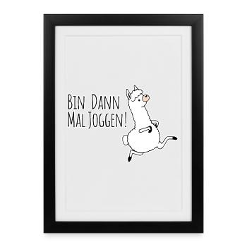 Then I'm jogging! In llama style! Until then! - Framed poster (27 × 37 cm) - black - Front