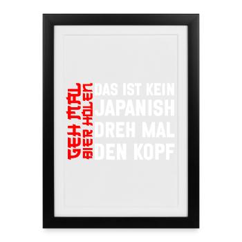 Va chercher une bière Bière drôle Boire de la joie - Affiche encadrée (27 × 37 cm) - noir - Devant