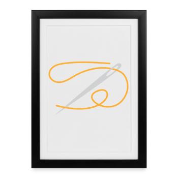 Golden Thread Needle Ornament - Framed poster (27 × 37 cm) - black - Front