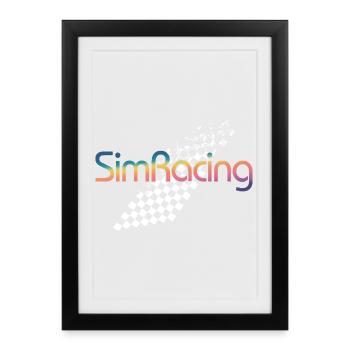 SimRacing Gradient Logo - Affiche encadrée (27 × 37 cm) - noir - Devant