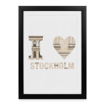 I Love Stockholm – Nordic Architectural Design - Framed poster (27 × 37 cm) - black - Front