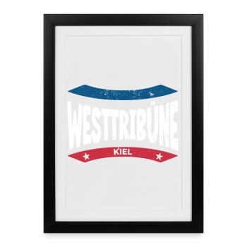 Sweat à capuche, t-shirt et sac pour la tribune ouest du stade de Kiel - Affiche encadrée (27 × 37 cm) - noir - Devant