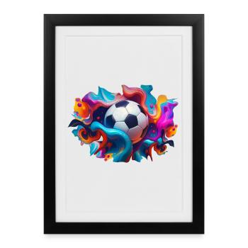 Colorful Soccer | Soccer Players - Framed poster (27 × 37 cm) - black - Front
