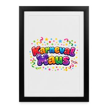 Souris de carnaval Cologne Cologne Alaaf Cadeau drôle - Affiche encadrée (27 × 37 cm) - noir - Devant