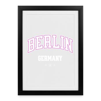 Berlin Pink Varsity Germany - Framed poster (27 × 37 cm) - black - Front