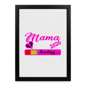 Maman 2026 - Affiche encadrée (27 × 37 cm) - noir - Devant