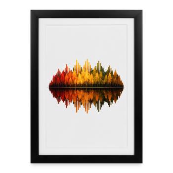 Trees, Forest, Nature, Wilderness, Outdoor, Reflection - Framed poster (27 × 37 cm) - black - Front