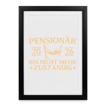 Fonctionnaire d’adieu 2026 pour retraité - Affiche encadrée (27 × 37 cm) - noir - Devant