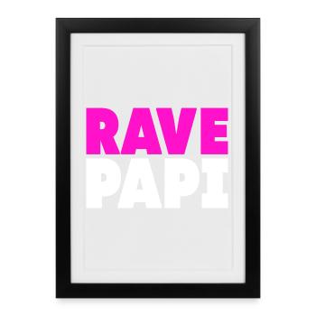 Techno House Electro Festival Hardstyle Rave Dad - Framed poster (27 × 37 cm) - black - Front
