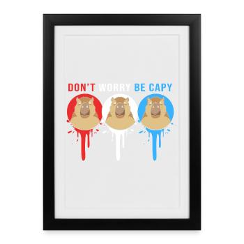 Ne t’inquiète pas, sois capybara - Affiche encadrée (27 × 37 cm) - noir - Devant