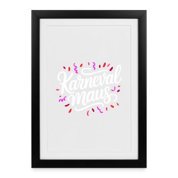 Souris de carnaval - Affiche encadrée (27 × 37 cm) - noir - Devant