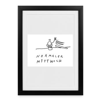normaler_Mittwoch - Framed poster (27 × 37 cm) - black - Front