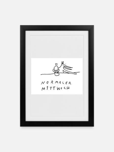 normaler_Mittwoch - Framed poster (27 × 37 cm) - black