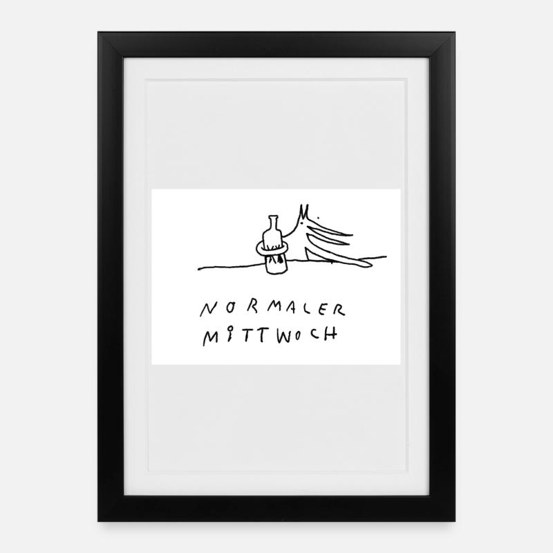 normaler_Mittwoch - Affiche encadrée (27 × 37 cm) - noir