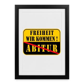 Panneau de fin de ville - Abitur - Affiche encadrée (27 × 37 cm) - noir - Devant
