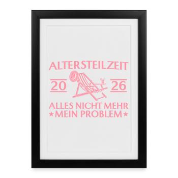 Partial retirement 2026 deckchair colleague early retirement - Framed poster (27 × 37 cm) - black - Front