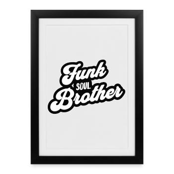 Funk Soul Brother Rétro - Affiche encadrée (27 × 37 cm) - noir - Devant