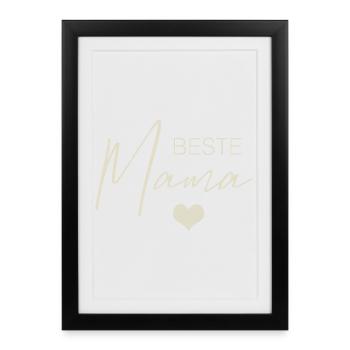 Meilleure maman - Affiche encadrée (27 × 37 cm) - noir - Devant