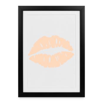 Silhouette des lèvres - Affiche encadrée (27 × 37 cm) - noir - Devant