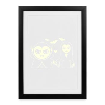 Vampire et Vampire de la Nuit - Affiche encadrée (27 × 37 cm) - noir - Devant