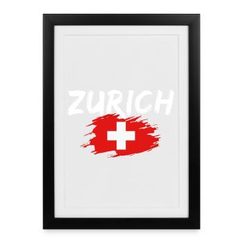 Zurich Switzerland - Framed poster (27 × 37 cm) - black - Front