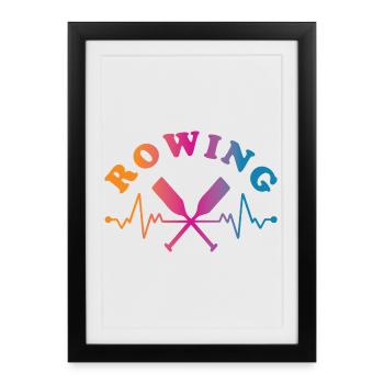 Aviron Sports nautiques - Affiche encadrée (27 × 37 cm) - noir - Devant