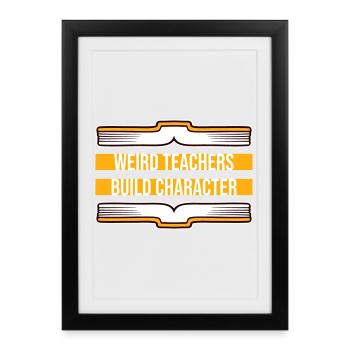 Des professeurs bizarres forment leur caractère Un professeur drôle - Affiche encadrée (27 × 37 cm) - noir - Devant