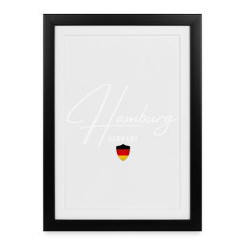 Hamburg Germany, elegant design Hamburg - Framed poster (27 × 37 cm) - black - Front