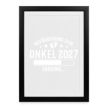 Annonce de grossesse de l’oncle enceinte 2027 - Affiche encadrée (27 × 37 cm) - noir - Devant