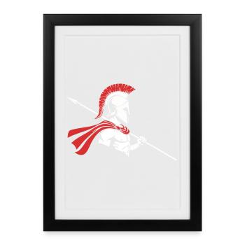 Spartan Profile Spear Logo Mascot Warrior - Framed poster (27 × 37 cm) - black - Front