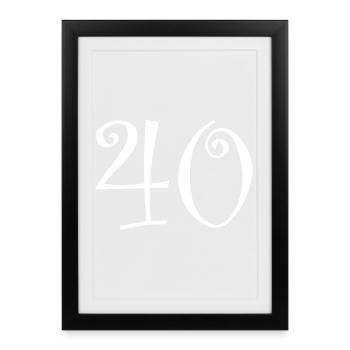 40. 40 ANS. 40e ANNIVERSAIRE. ANNIVERSAIRE 40 ANS. - Affiche encadrée (27 × 37 cm) - noir - Devant