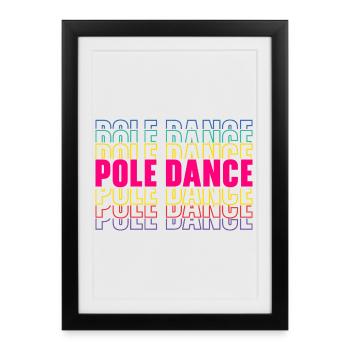 Pole Dance Danse Fitness - Affiche encadrée (27 × 37 cm) - noir - Devant