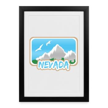 Mont Nevada - Affiche encadrée (27 × 37 cm) - noir - Devant