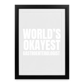 Le gastroentérologue le plus correct du monde - Gastro-entérologue drôle - Affiche encadrée (27 × 37 cm) - noir - Devant