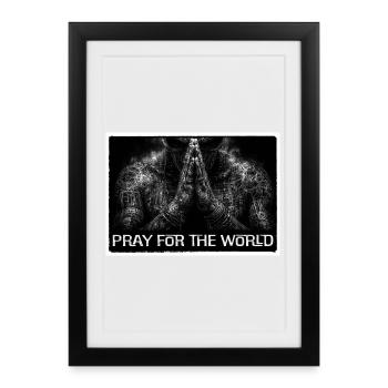 Pray for the world - Framed poster (27 × 37 cm) - black - Front
