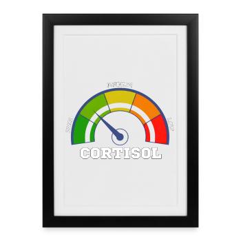 Funny Low cortisol Hilarious Stress Free Cortisol - Affiche encadrée (27 × 37 cm) - noir - Devant