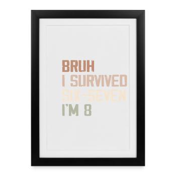 8th Birthday Design – Finally Eight Years Old - Framed poster (27 × 37 cm) - black - Front
