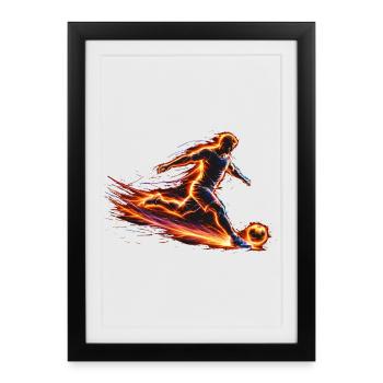 Soccer Player Energy Sport Design - Framed poster (27 × 37 cm) - black - Front